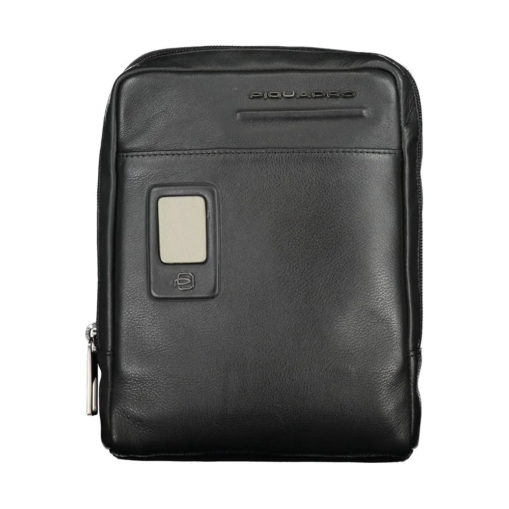 Piquadro Men's Elegant Black Leather Shoulder Bag