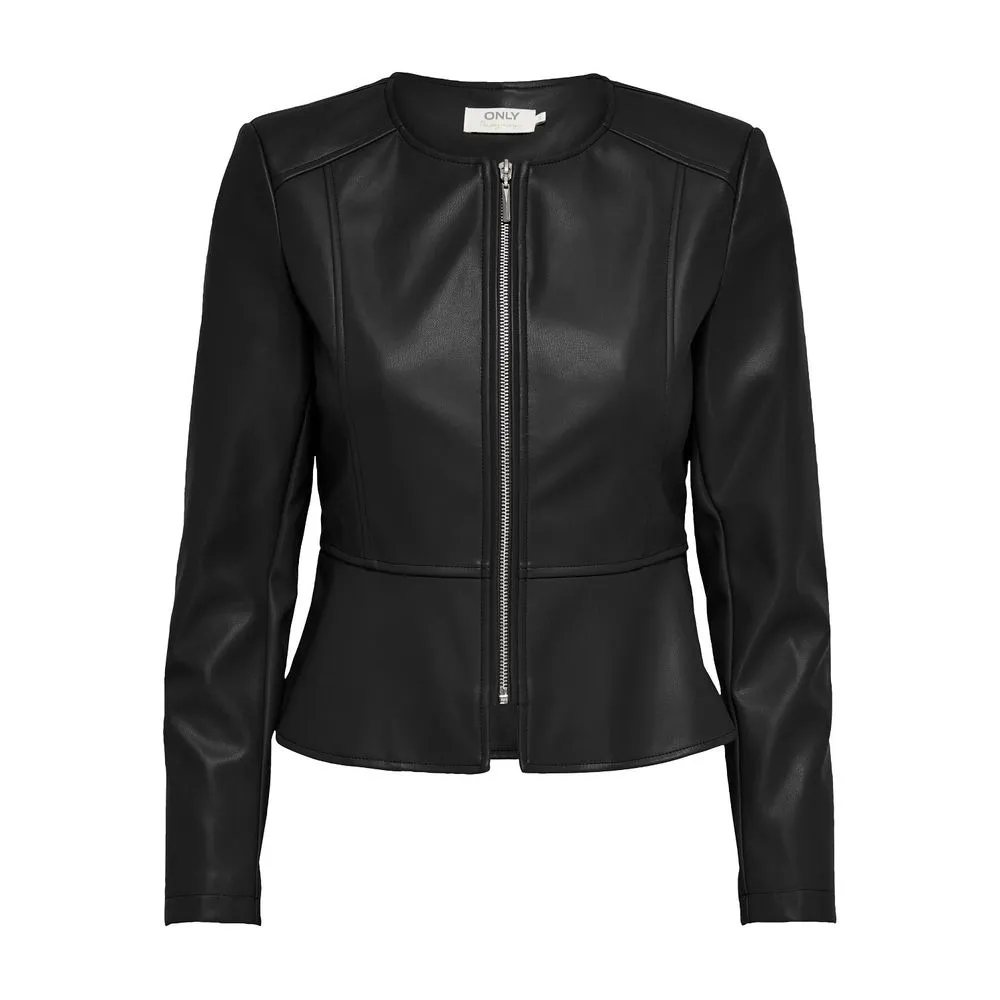 Only Women's Black Polyethylene Jackets & Coat