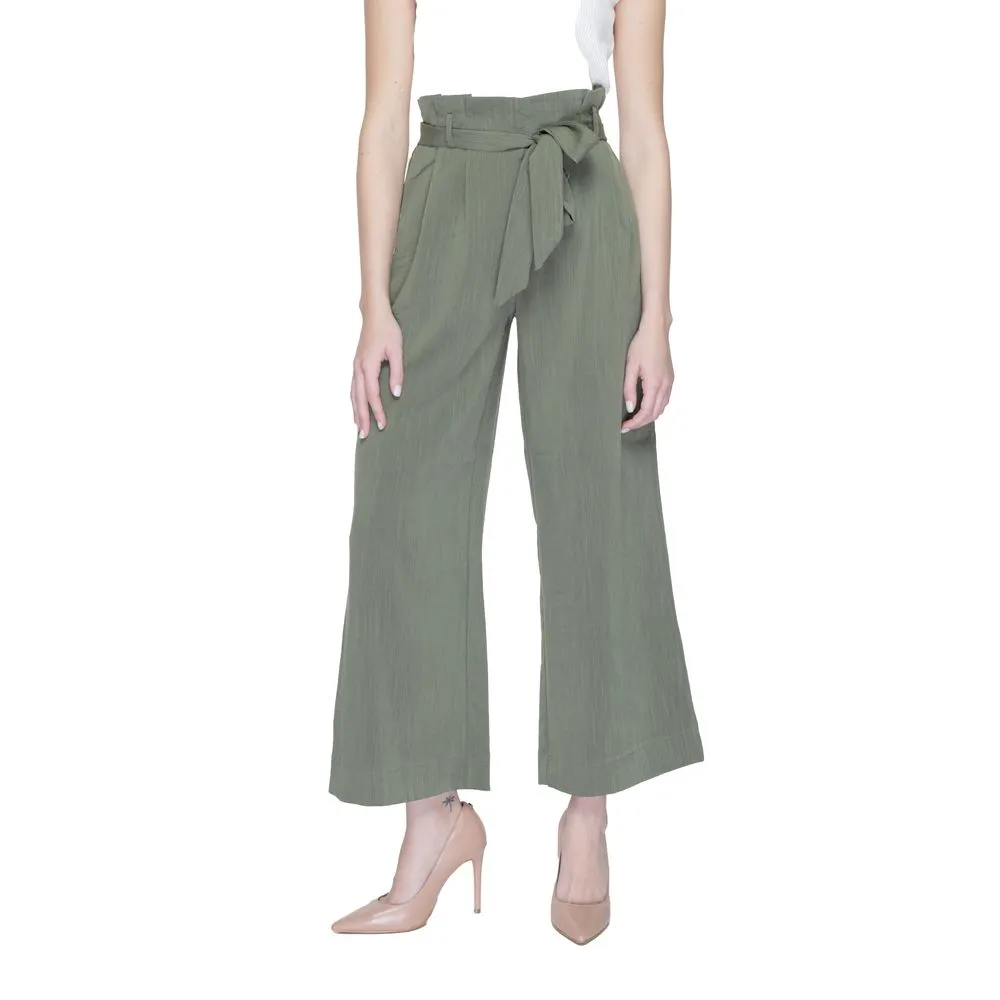 Only Women's Green Viscose Jeans & Pant