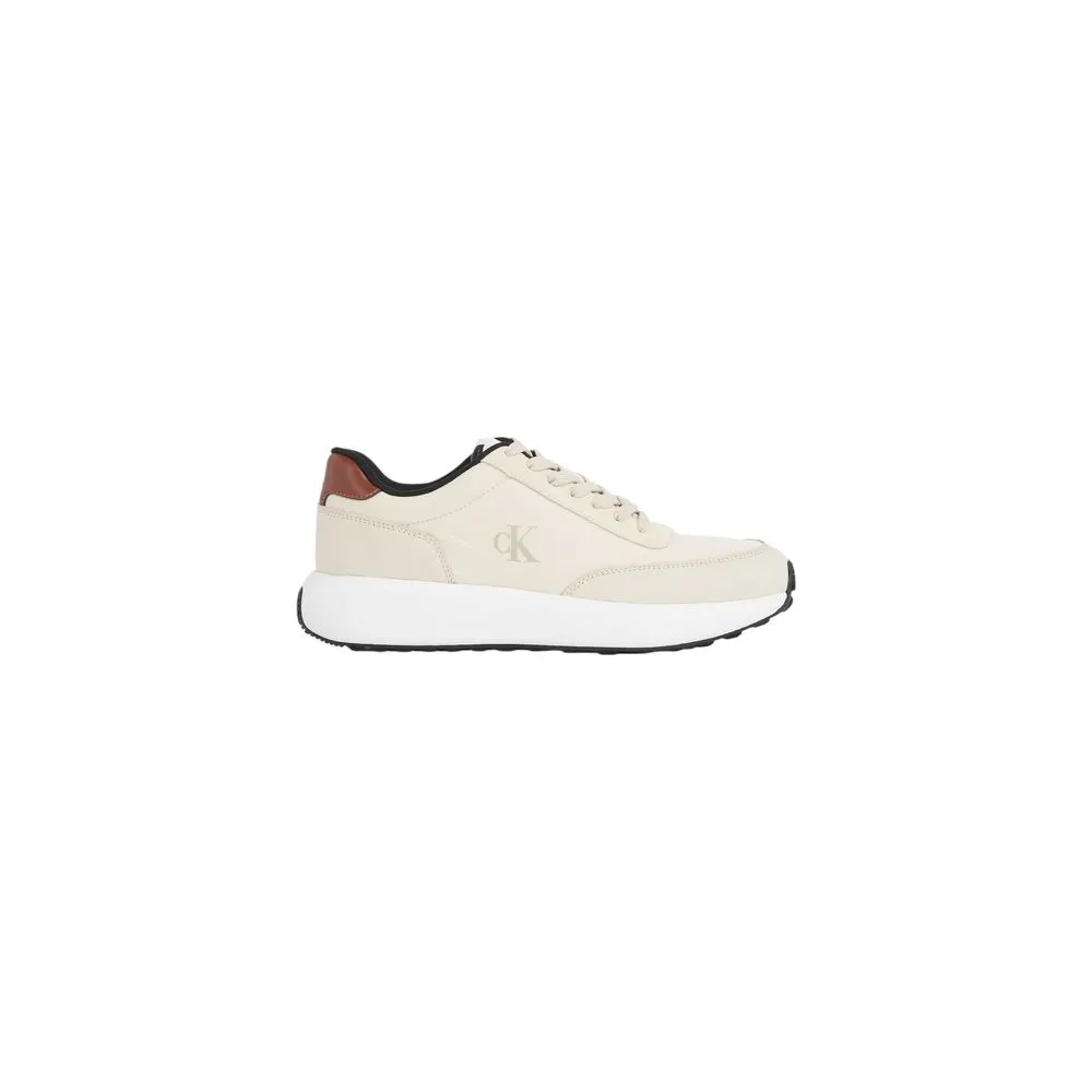 Calvin Klein Jeans Men's Cream Leather Sneaker