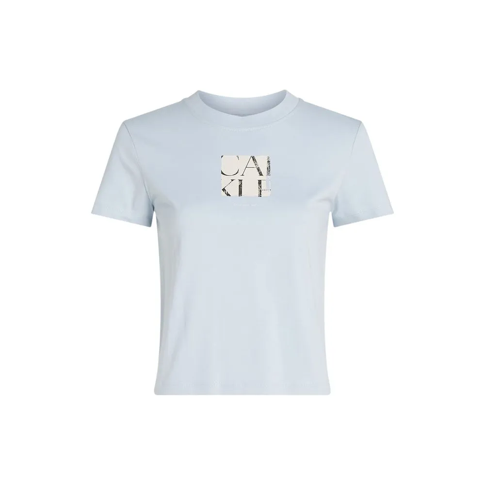 Calvin Klein Jeans Women's Blue Cotton Rigenerato Tops & T-Shirt