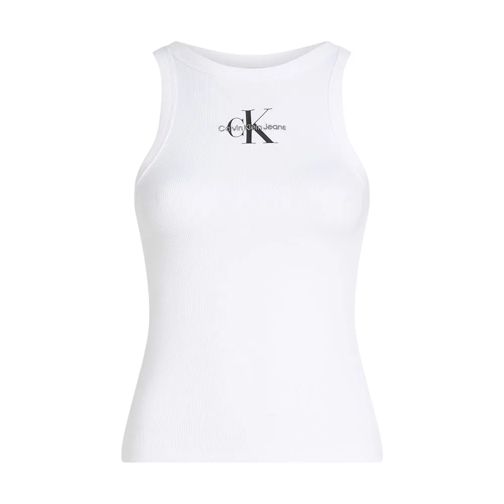 Calvin Klein Jeans Women's White Cotton Rigenerato Tops & T-Shirt