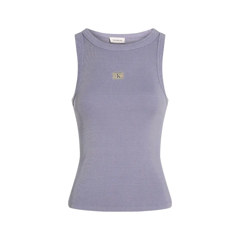 Calvin Klein Jeans Women's Purple Cotton Rigenerato Tops & T-Shirt