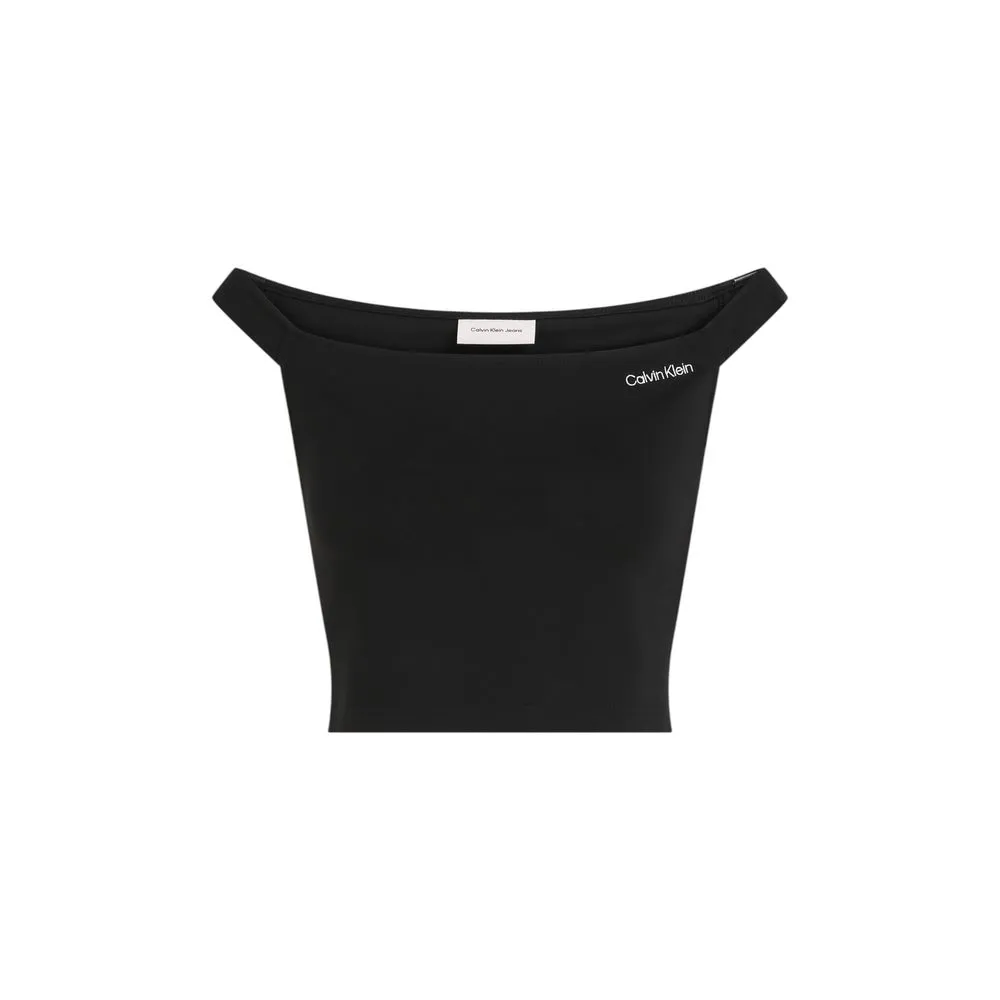 Calvin Klein Jeans Women's Black Viscose Tops & T-Shirt