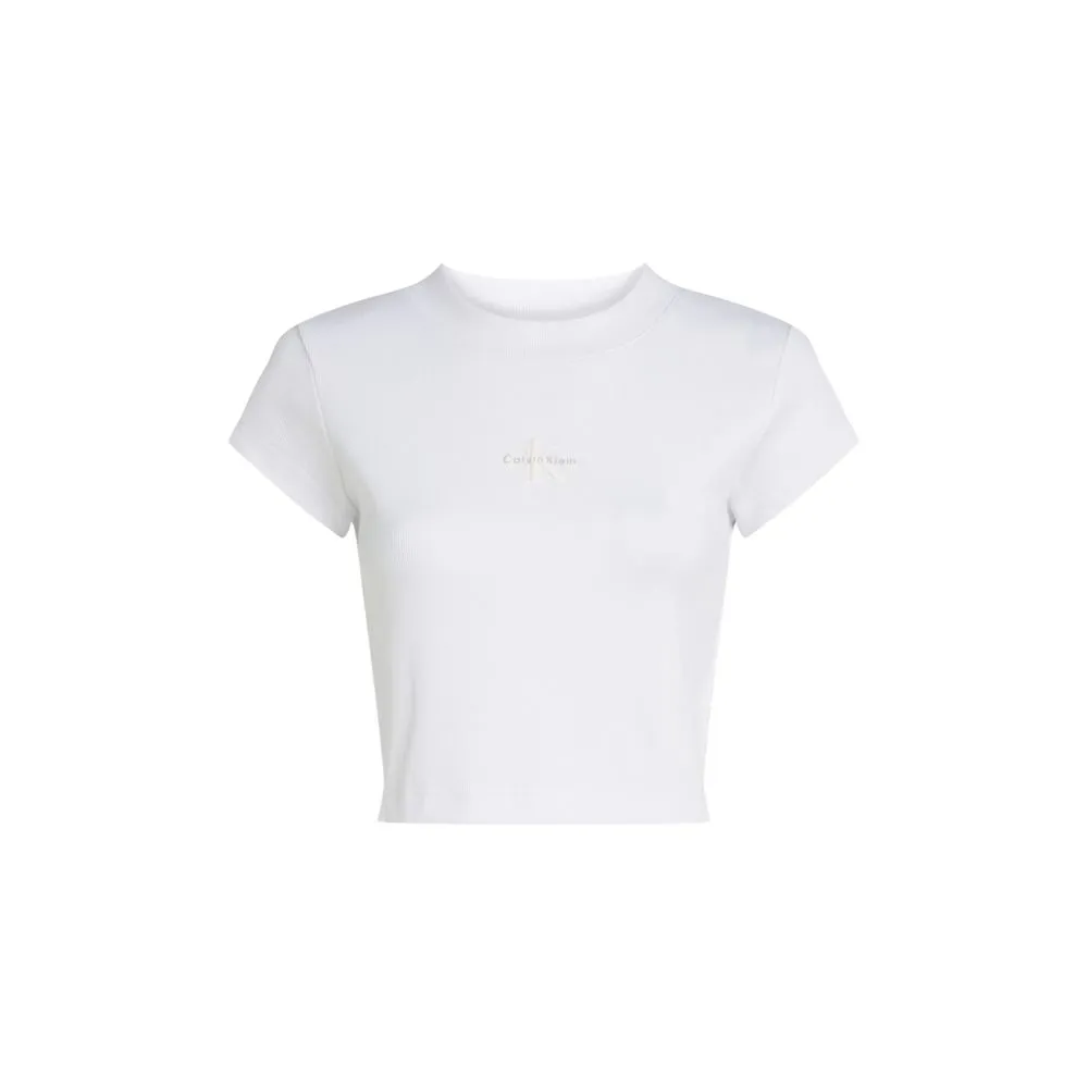 Calvin Klein Jeans Women's White Cotton Tops & T-Shirt