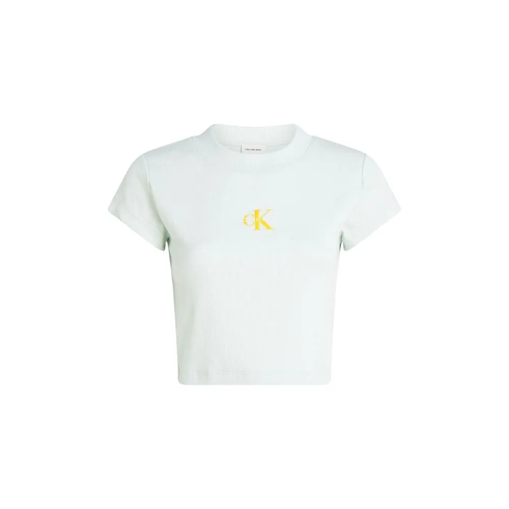 Calvin Klein Jeans Women's Green Cotton Tops & T-Shirt