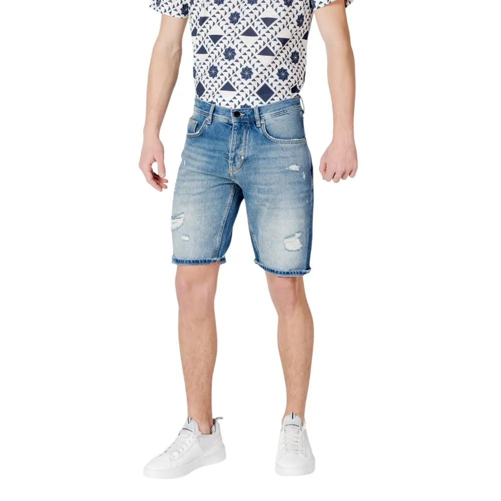 Antony Morato Men's Blue Cotton Short