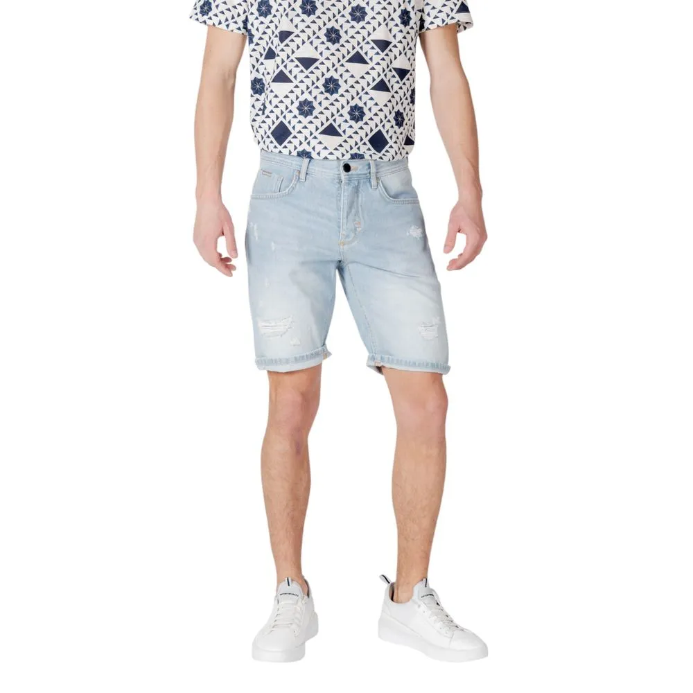 Antony Morato Men's Light Blue Cotton Short