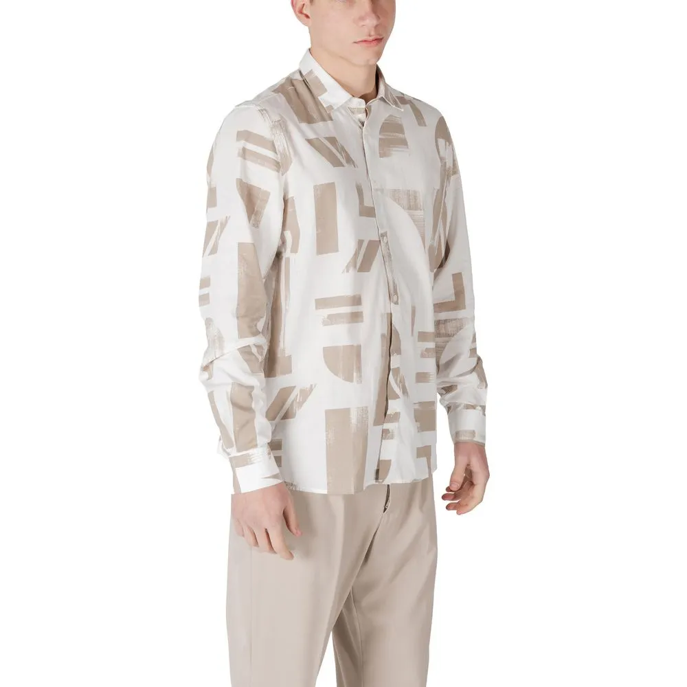 Antony Morato Men's Beige Viscose Shirt