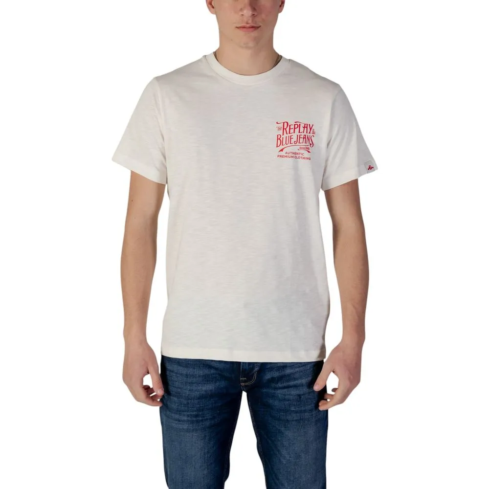 Replay Men's Cream Cotton T-Shirt