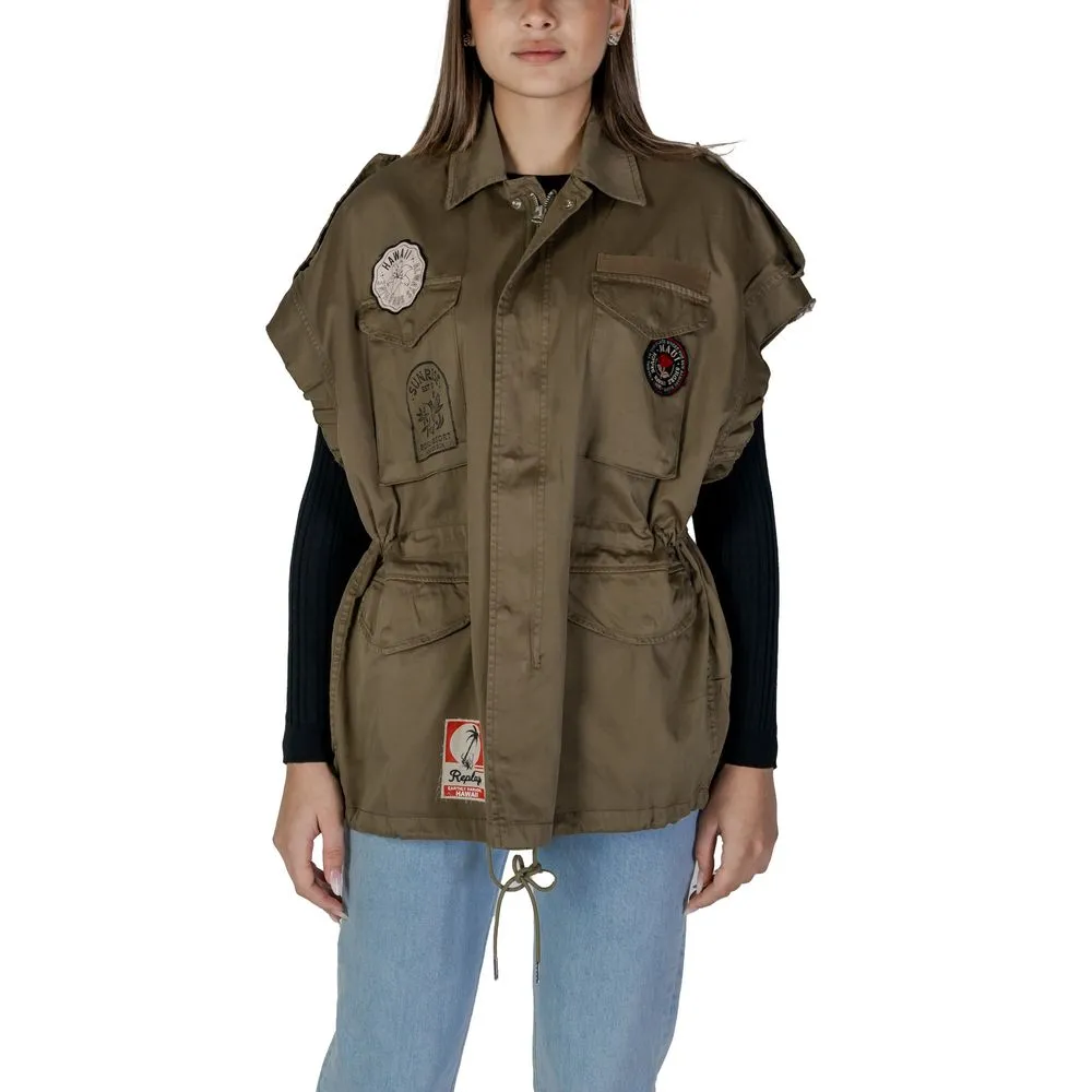 Replay Women's Green Cotton Sweater