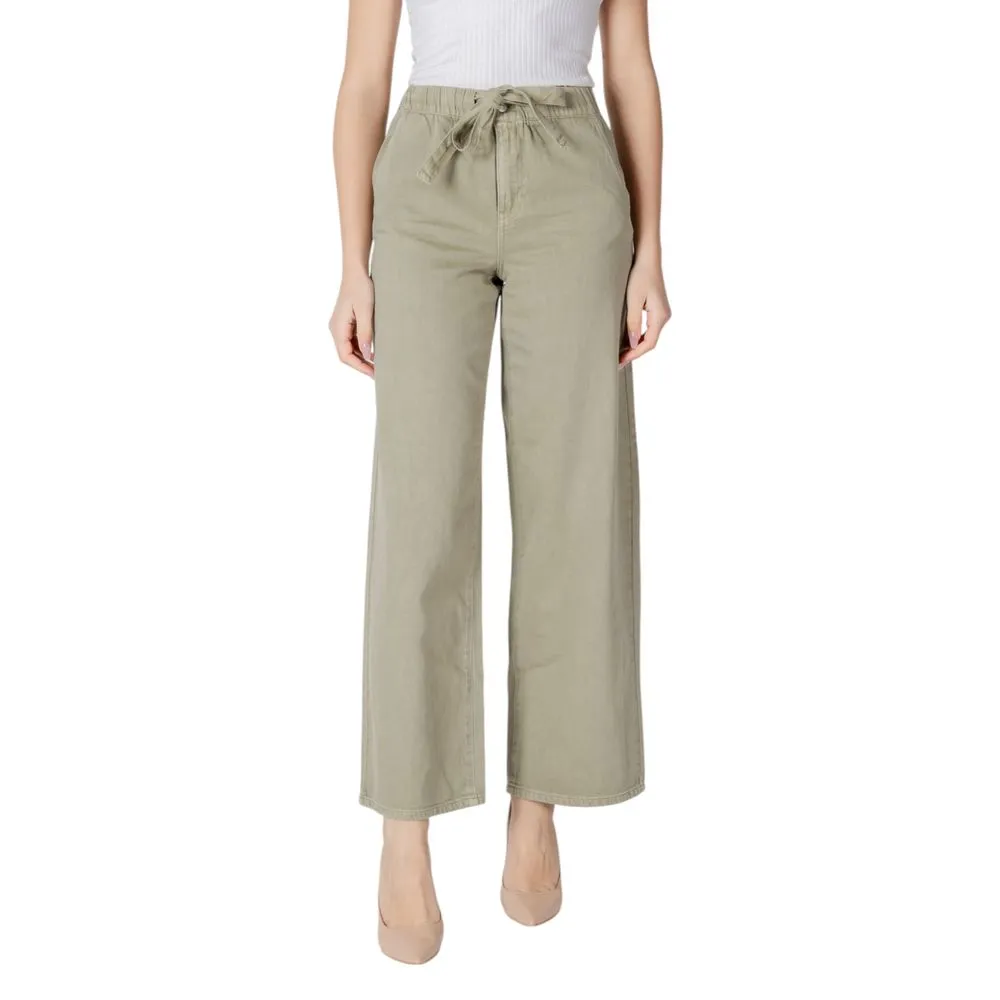 Only Women's Green Cotton Jeans & Pant
