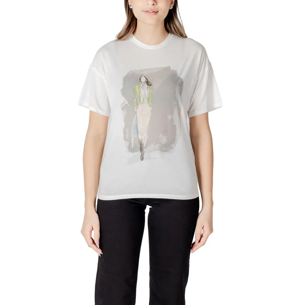 Only Women's Cream Polyester Tops & T-Shirt