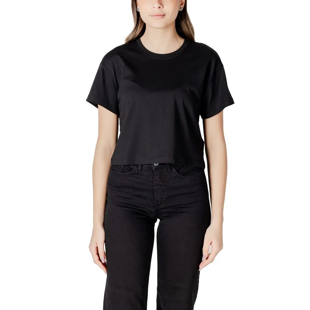 Only Women's Black Organic Cotton Tops & T-Shirt