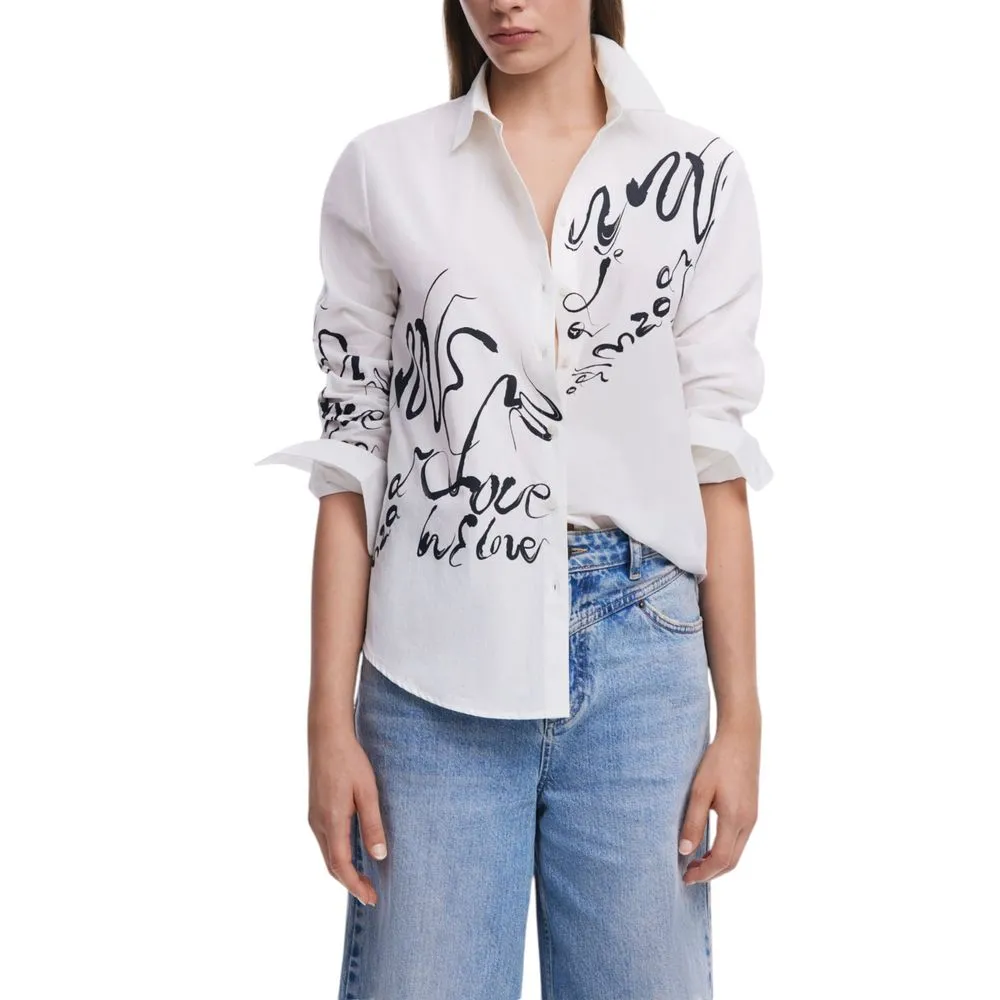 Desigual Women's White Cotton Sweater