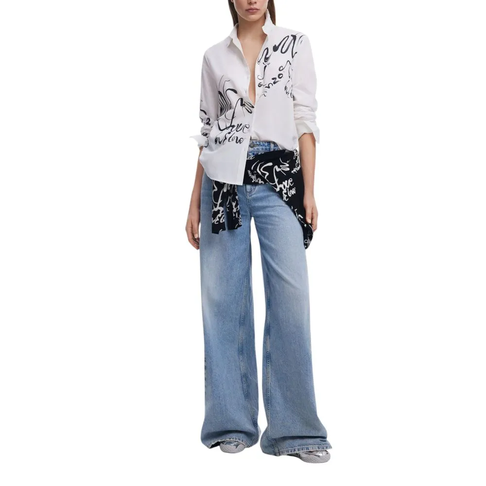 Desigual Women's White Cotton Sweater