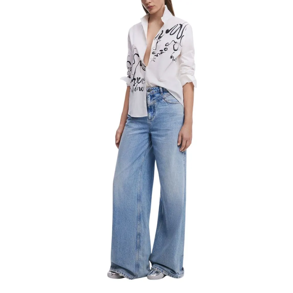 Desigual Women's White Cotton Sweater