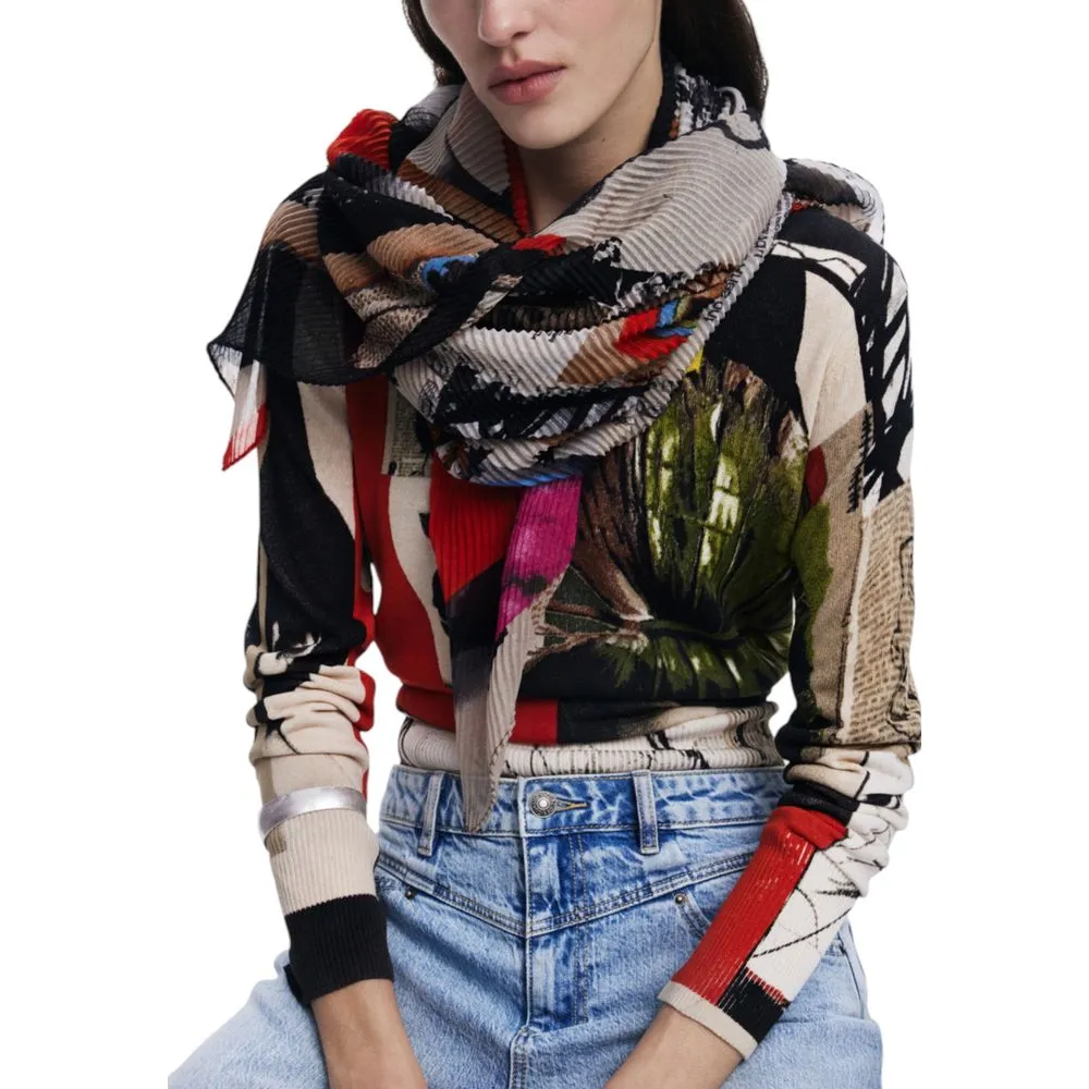 Desigual Women's Green Polyester Scarf