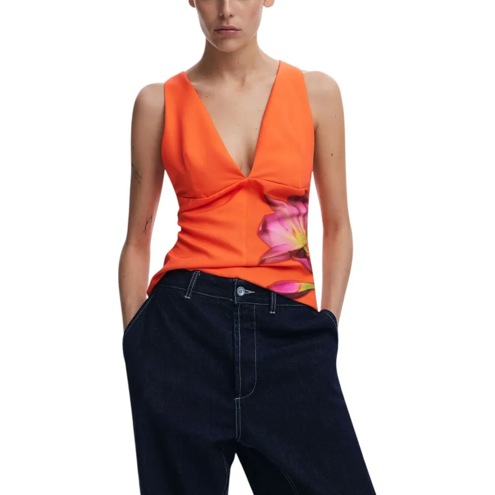 Desigual Women's Orange Polyester Tops & T-Shirt