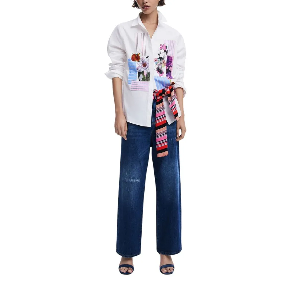 Desigual Women's White Cotton Sweater