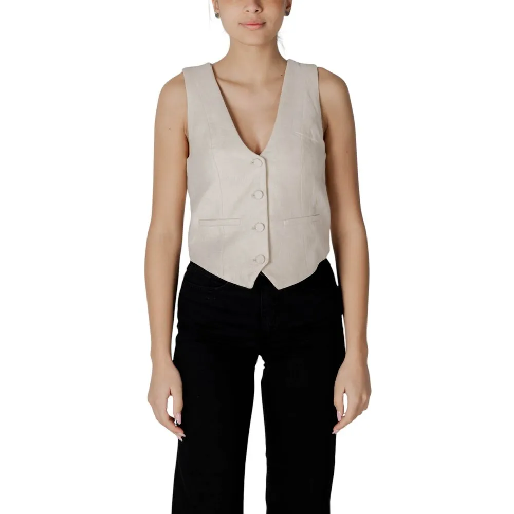 Desigual Women's Beige Cotton Vest