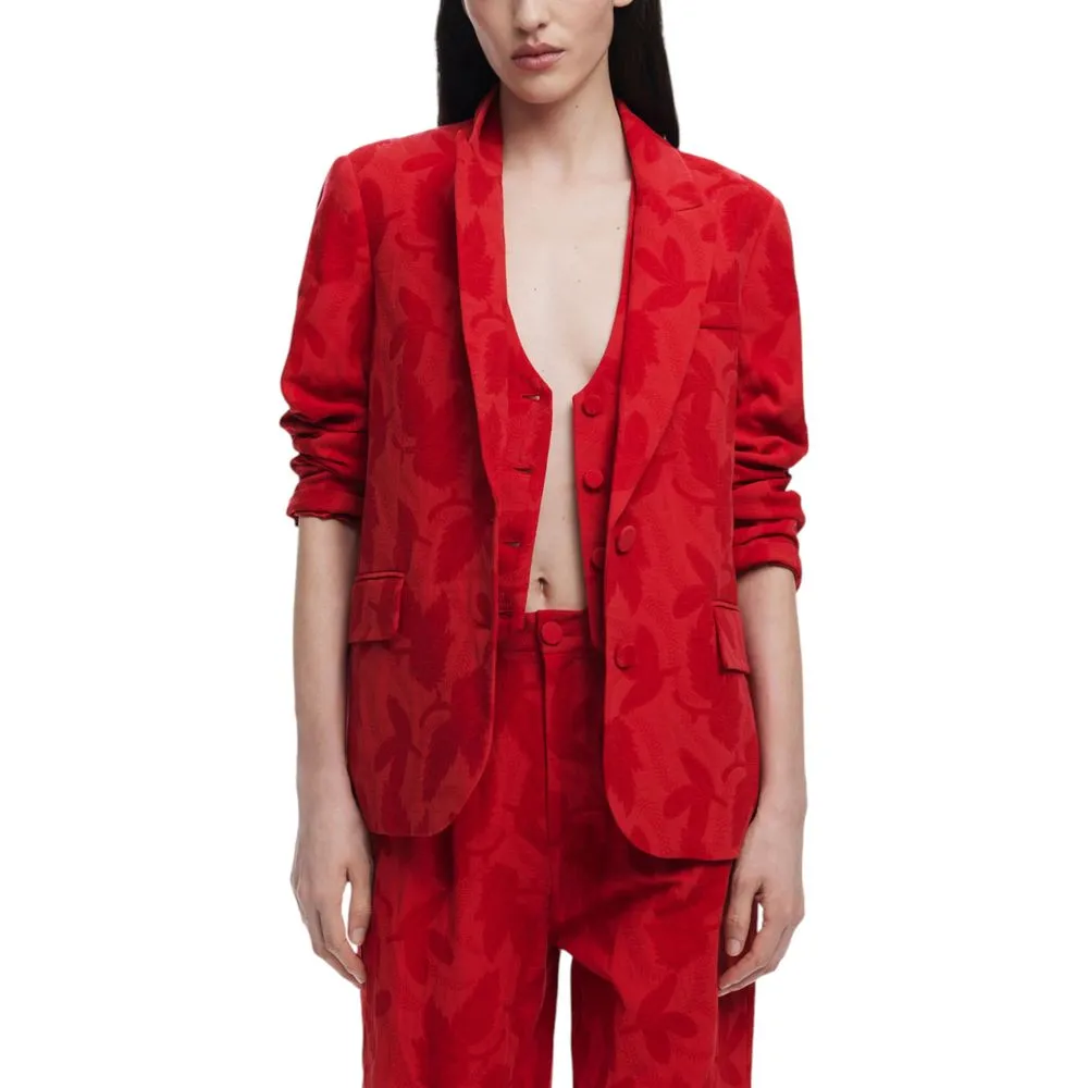 Desigual Women's Red Cotton Suits & Blazer