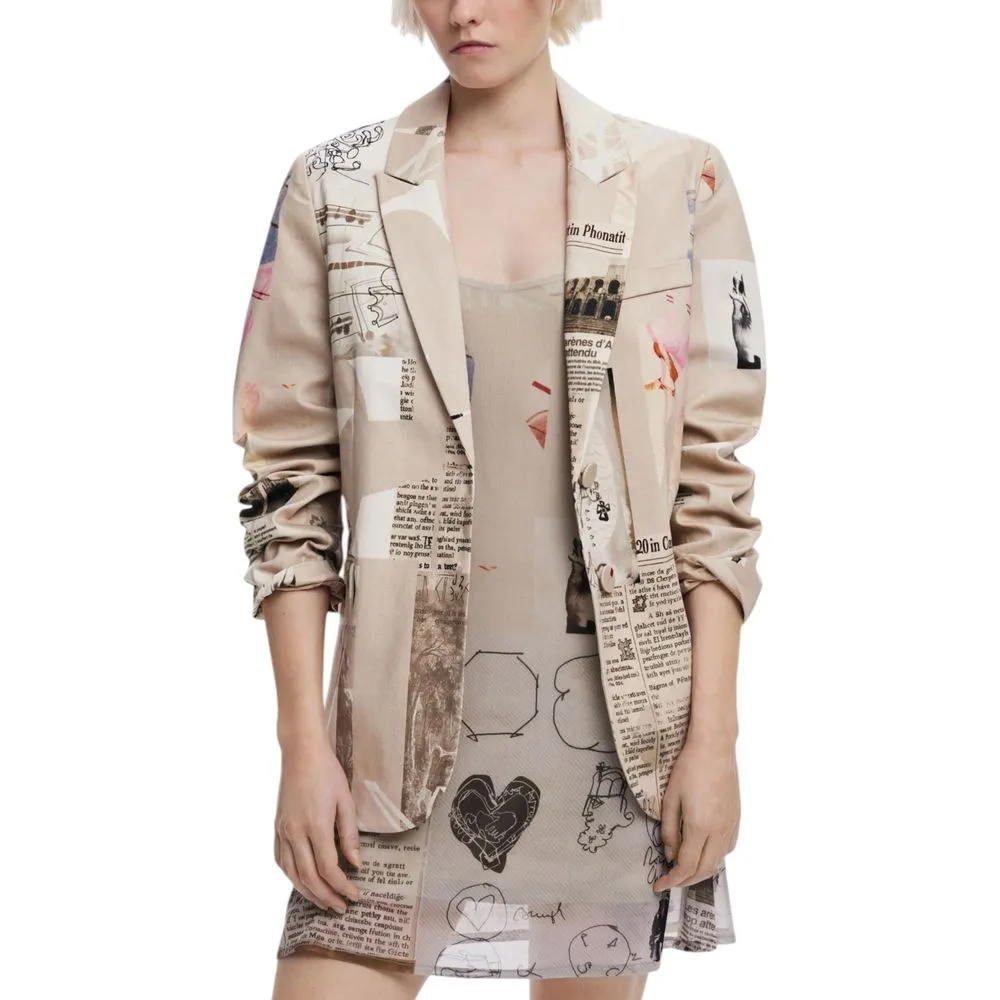 Desigual Women's Beige Cotton Suits & Blazer