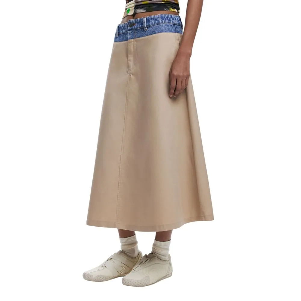 Desigual Women's Beige Cotton Skirt