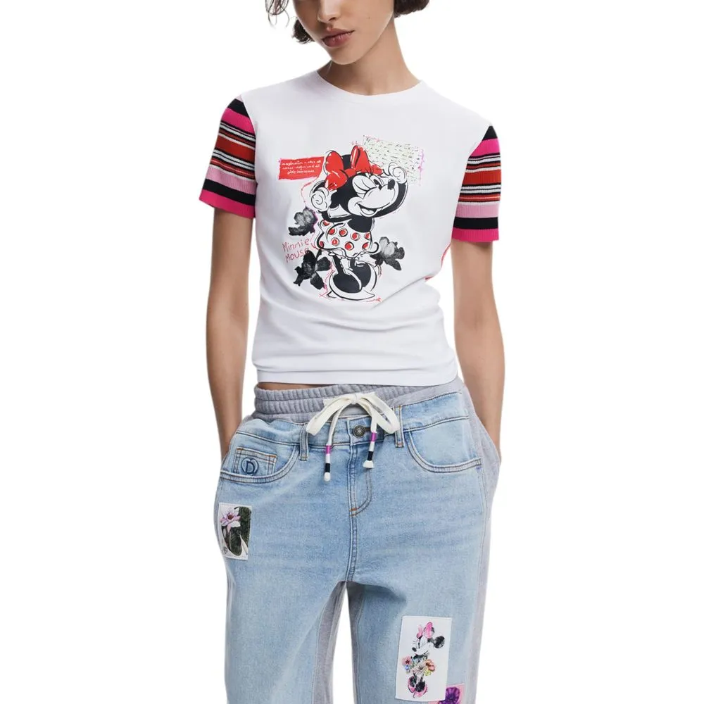Desigual Women's White Cotton Tops & T-Shirt