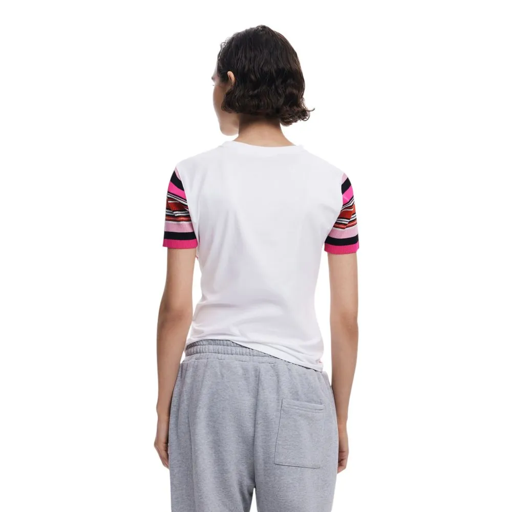 Desigual Women's White Cotton Tops & T-Shirt