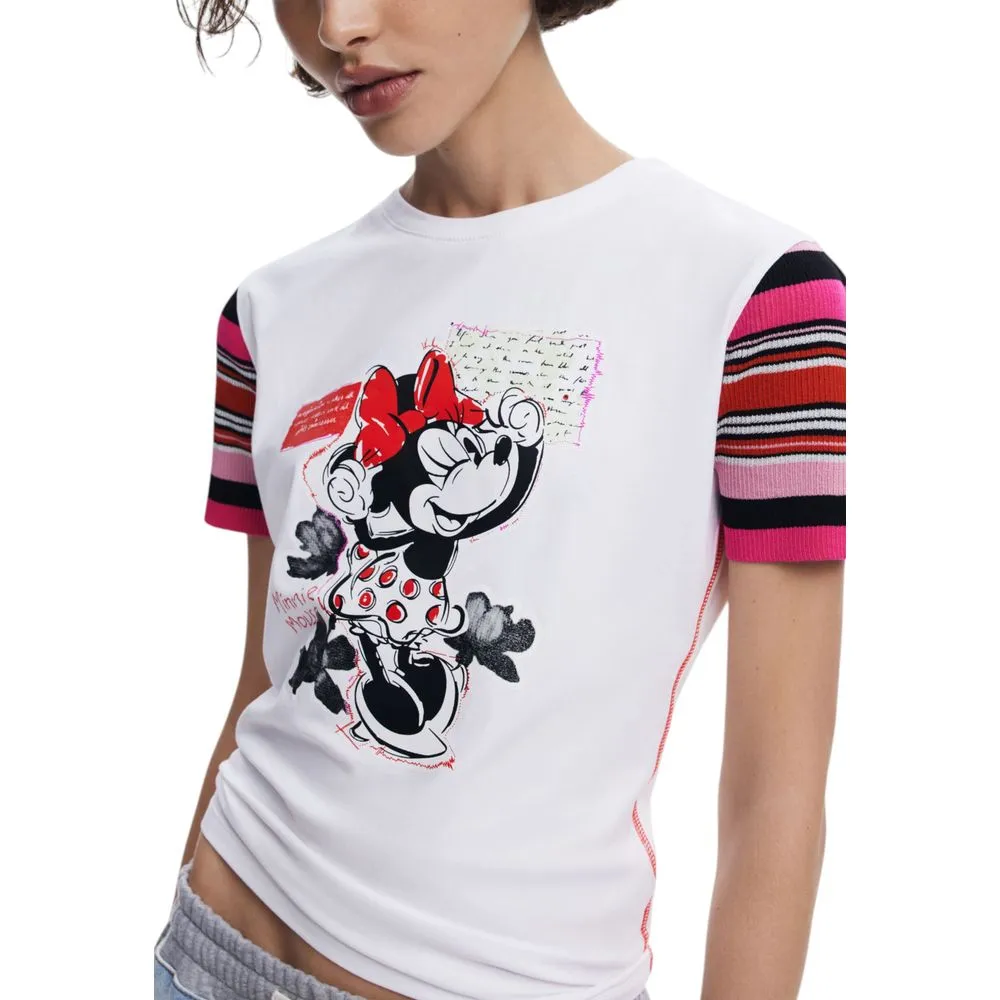 Desigual Women's White Cotton Tops & T-Shirt