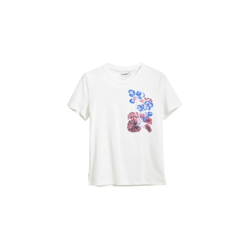 Desigual Women's White Cotton Tops & T-Shirt