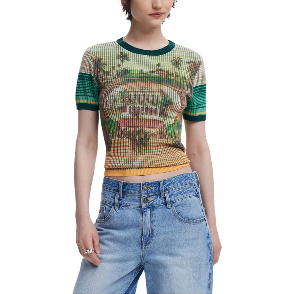 Desigual Women's Green Viscose Tops & T-Shirt