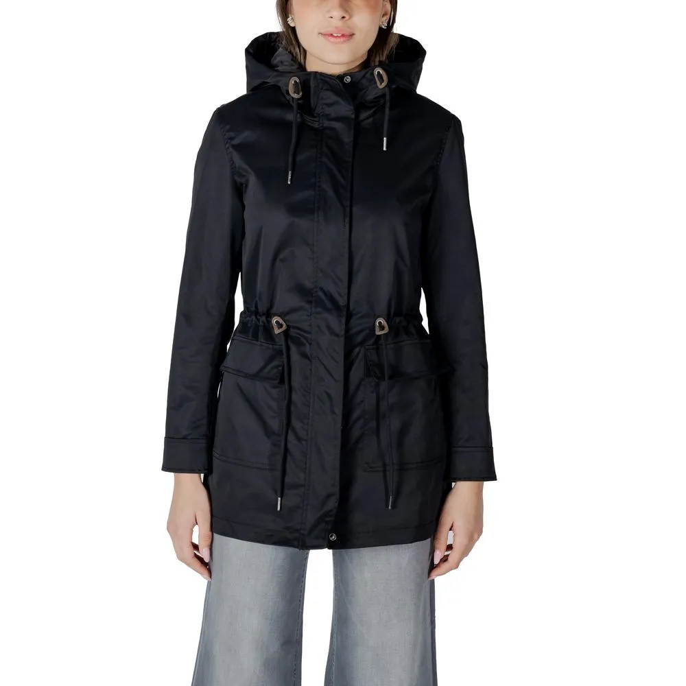 Only Women's Black Polyester Jackets & Coat