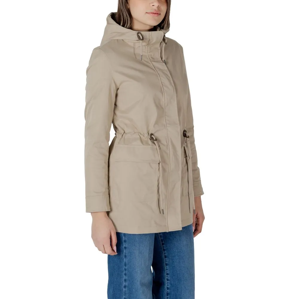 Only Women's Beige Polyester Jackets & Coat