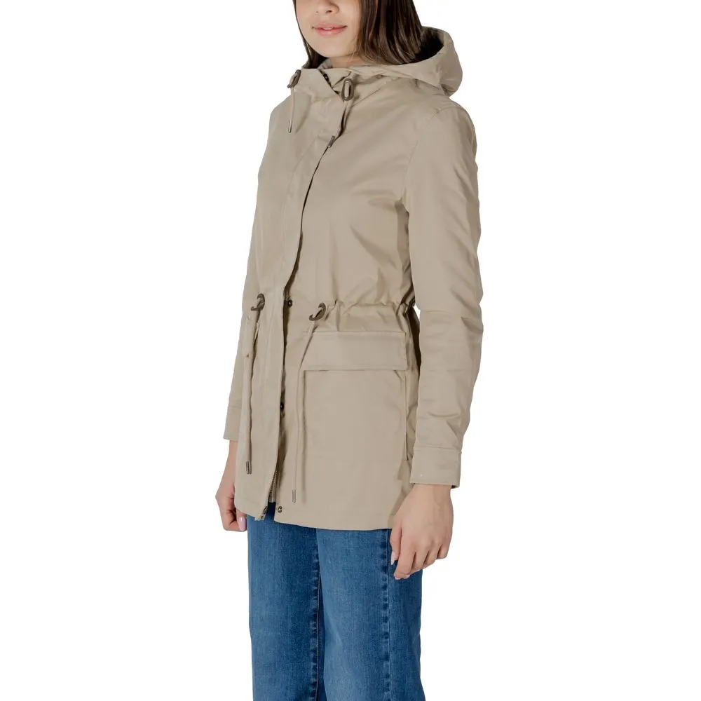 Only Women's Beige Polyester Jackets & Coat