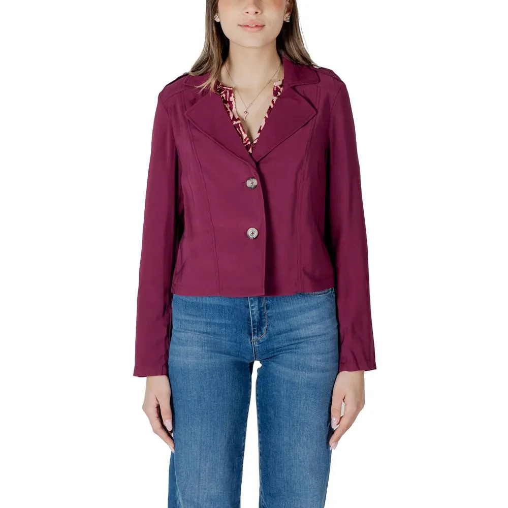 Street One Women's Purple Viscose Jackets & Coat