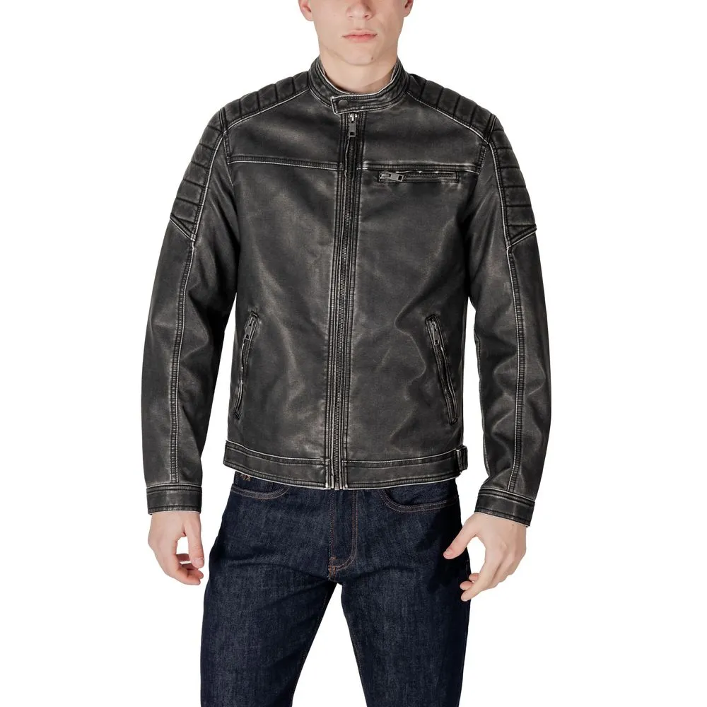Jack Jones Men's Black Polyester Jacket