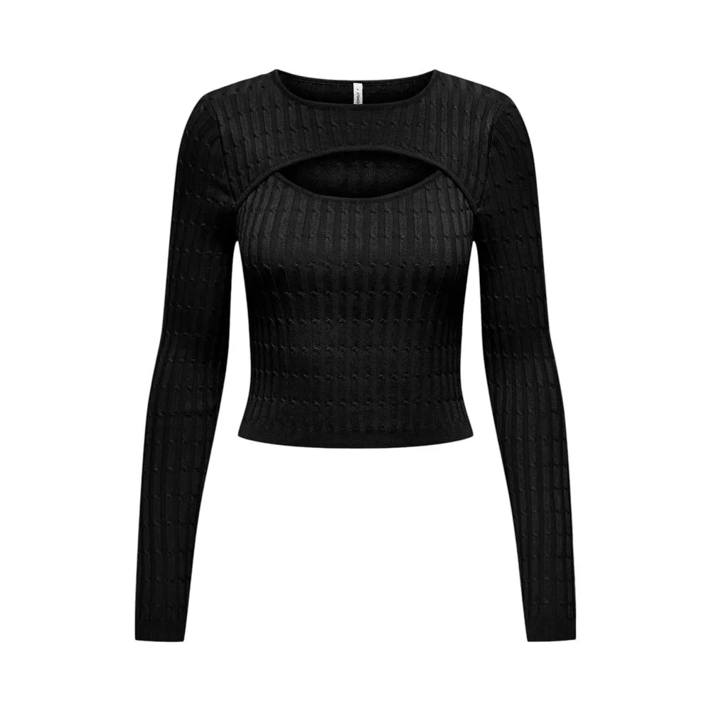 Only Women's Black Acrylic Tops & T-Shirt