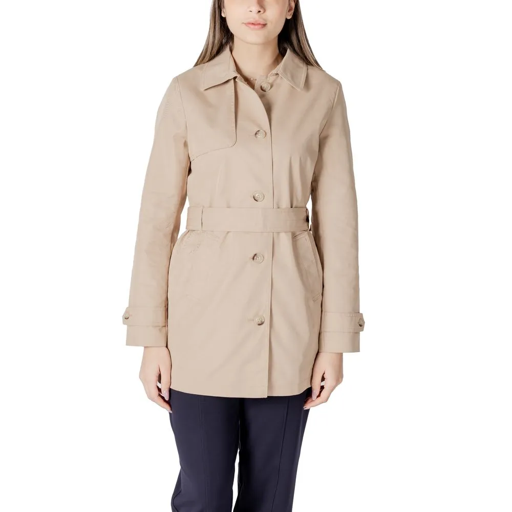 Street One Women's Beige Cotton Jackets & Coat
