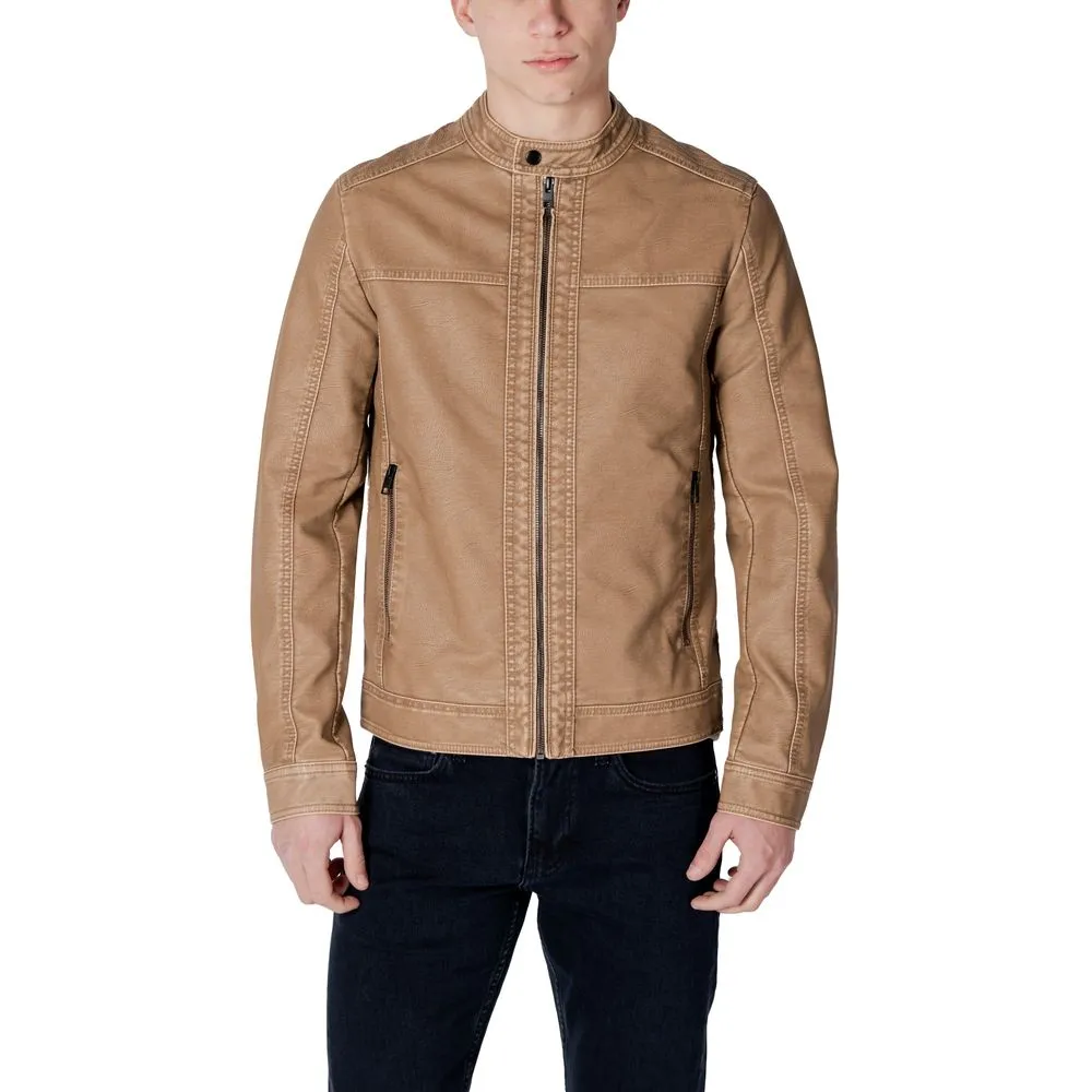 Jack Jones Men's Beige Polyester Jacket