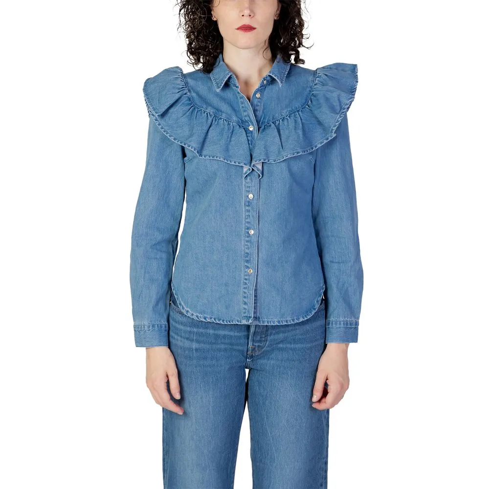 Only Women's Blue Cotton Sweater