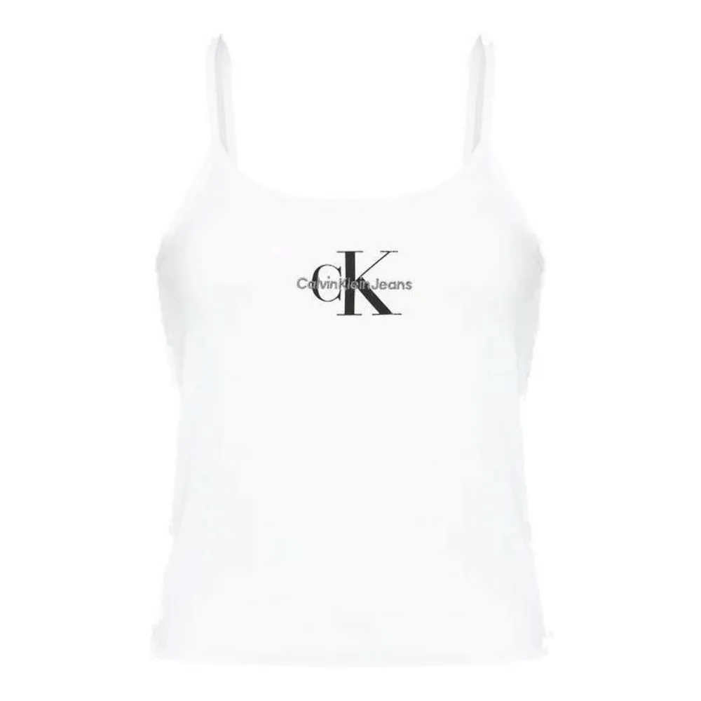 Calvin Klein Jeans Women's White Cotton Tops & T-Shirt