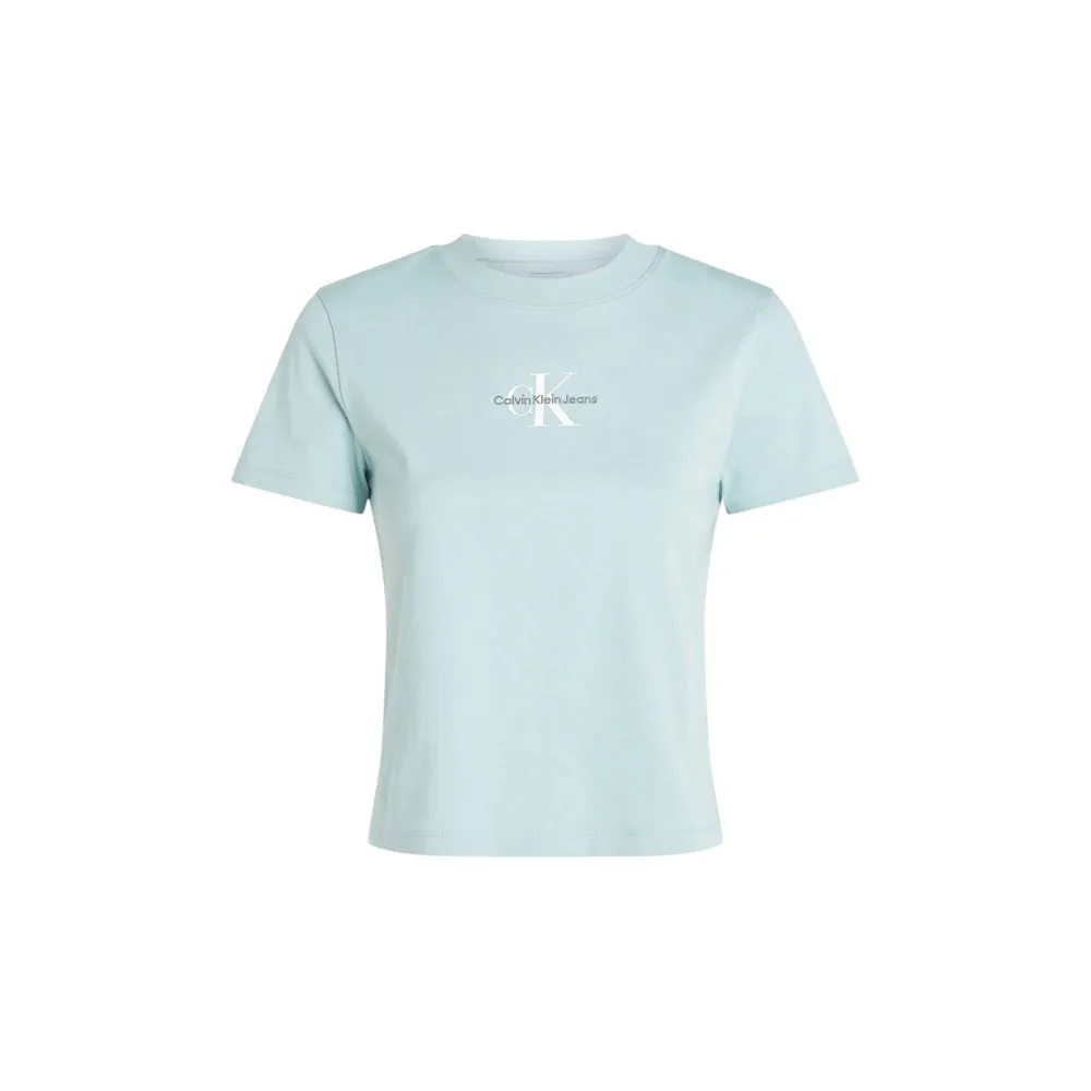 Calvin Klein Jeans Women's Light Blue Cotton Tops & T-Shirt