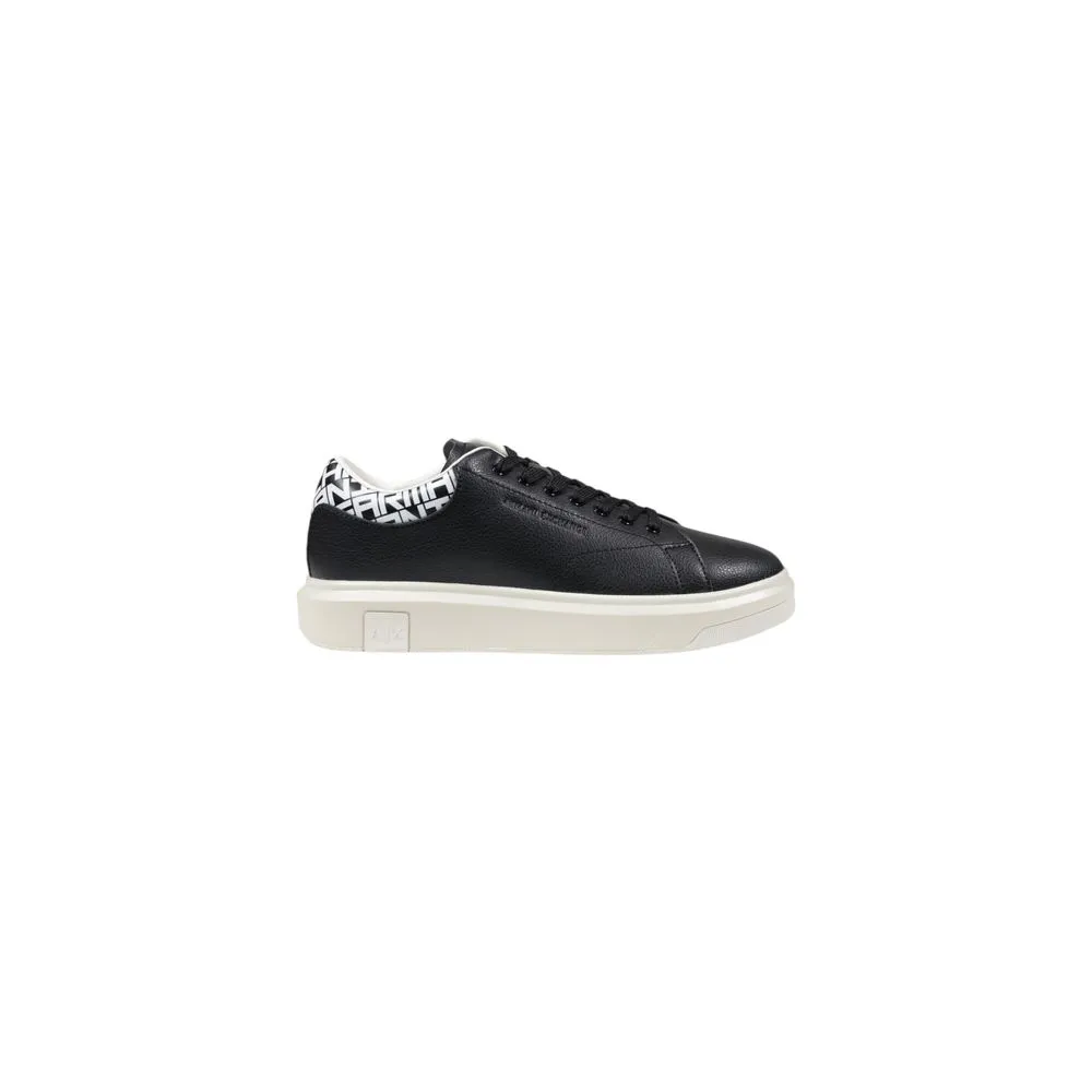 Armani Exchange Men's Black And White Leather Sneaker