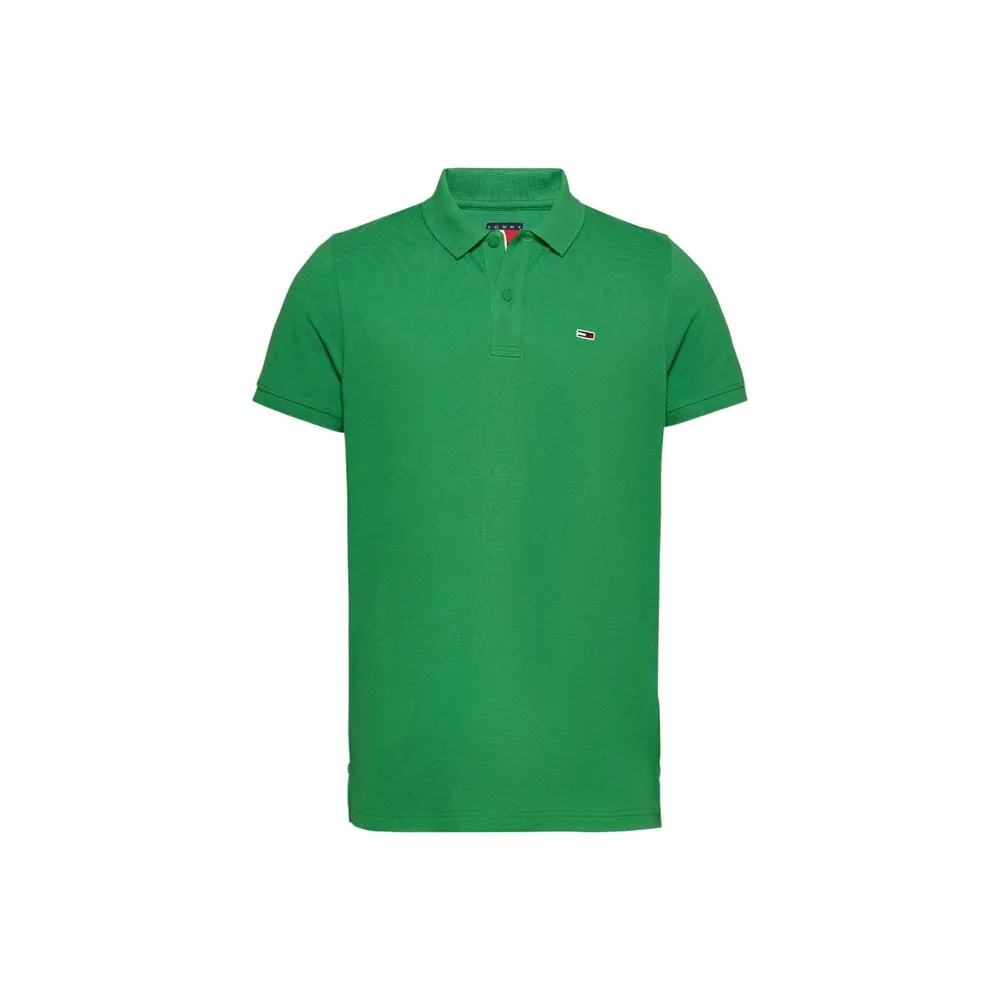 Tommy Hilfiger Jeans Men's Green Cotton Polo Shirt