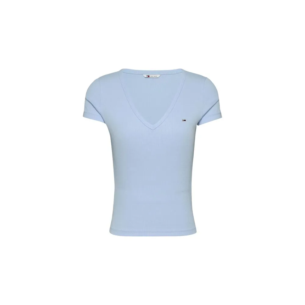 Tommy Hilfiger Jeans Women's Blue Cotton Rigenerato Tops & T-Shirt