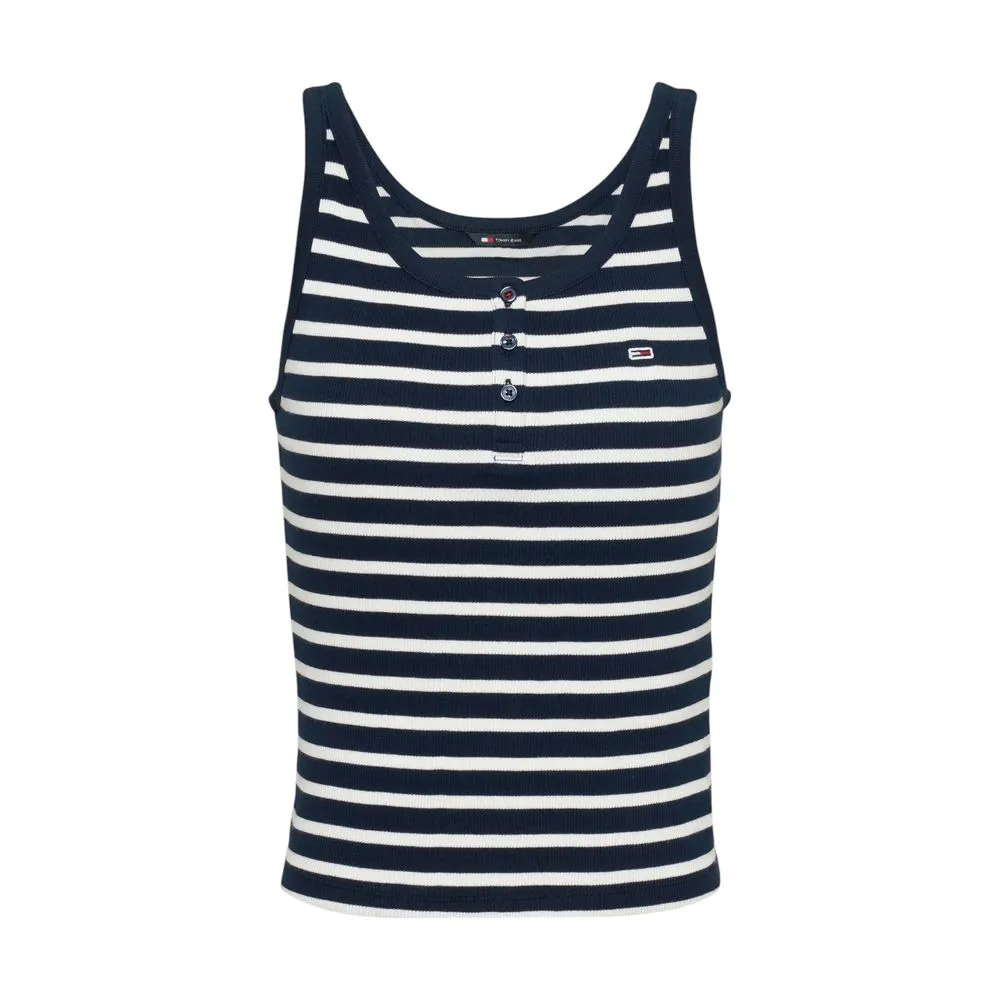 Tommy Hilfiger Jeans Women's Blue Cotton Rigenerato Tops & T-Shirt