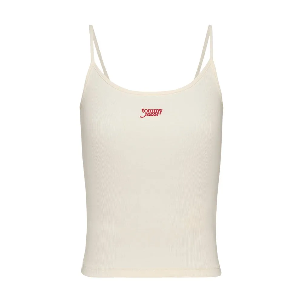 Tommy Hilfiger Jeans Women's Cream Cotton Rigenerato Tops & T-Shirt