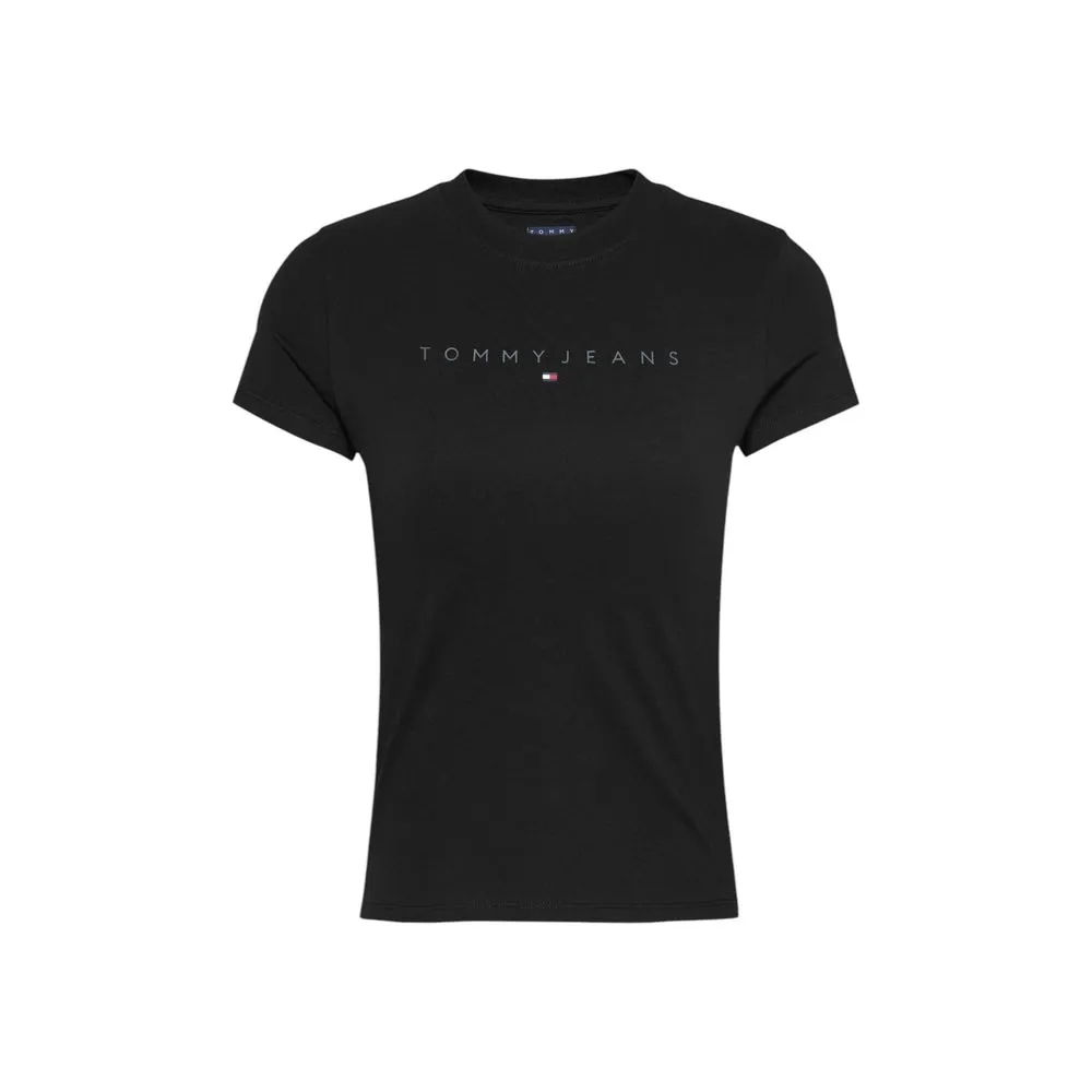 Tommy Hilfiger Jeans Women's Black Cotton Tops & T-Shirt